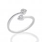 Silver Dew 925 Sterling Silver Heart Bypass Adjustable Delicate Toe Ring for Beach Wear