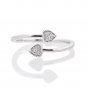 Silver Dew 925 Sterling Silver Heart Bypass Adjustable Delicate Toe Ring for Beach Wear
