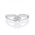 Silver Dew 925 Sterling Silver Diamond Cluster Ring Adjustable Flower Toe Ring for Womens