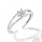 Silver Dew 925 Sterling Silver Diamond Cluster Ring Adjustable Flower Toe Ring for Womens