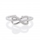 Silver Dew 925 Sterling Silver Diamond Infinity Adjustable Toe Ring For Women