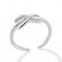 Silver Dew 925 Sterling Silver Diamond Infinity Adjustable Toe Ring For Women