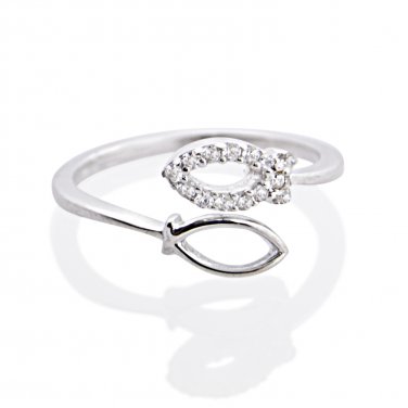 Silver Dew 925 Sterling Silver Classic bypass Halo Marquise Shape Toe Ring for Women