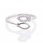 Silver Dew 925 Sterling Silver Classic bypass Halo Marquise Shape Toe Ring for Women