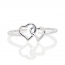 Silver Dew 925 Sterling Silver Double Heart Shape Midi Toe Ring for Womens