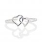 Silver Dew 925 Sterling Silver Double Heart Shape Midi Toe Ring for Womens