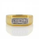 Silver Dew 925 Sterling Silver Fashion Men's Ring In Yellow Gold Plated