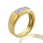 Silver Dew 925 Sterling Silver Fashion Men's Ring In Yellow Gold Plated