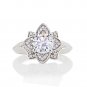 Silver Dew 925 Sterling Silver  Beautiful Lotus Wedding Ring