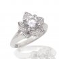 Silver Dew 925 Sterling Silver  Beautiful Lotus Wedding Ring