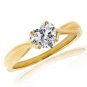 Yellow Gold Plated Silver Dew 925 Sterling Silver Fashion Solitaire Ring In Simulated Diamond