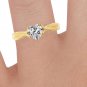 Yellow Gold Plated Silver Dew 925 Sterling Silver Fashion Solitaire Ring In Simulated Diamond