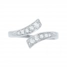Silver Dew 925 Sterling Silver Charming Open Bypass Toe ring For Girls & Women