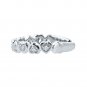 Silver Dew Mini Heart 925 Sterling Silver Women Adjustable Toe Ring with 14 White Gold Plated