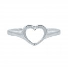 Silver Dew Open Heart Solitaire 925 Sterling Silver Adjustable Toe Rings For Women