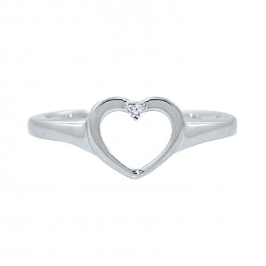 Silver Dew Open Heart Solitaire 925 Sterling Silver Adjustable Toe Rings For Women