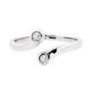 Silver Dew Two Stone Open Bypass 925 Sterling Silver Adjustable Toe Ring For Ladies. Special Gifts!!