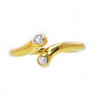 Silver Dew Two Stone Open Bypass 925 Sterling Silver Adjustable Toe Ring For Ladies. Special Gifts!!