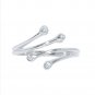 Silver Dew Bypass Open Diamond 925 Sterling Silver Adjustable Toe Ring For Ladies 14k Gold Plated