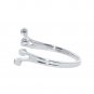 Silver Dew Bypass Open Diamond 925 Sterling Silver Adjustable Toe Ring For Ladies 14k Gold Plated