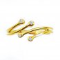 Silver Dew Bypass Open 925 Sterling Silver Adjustable Toe Ring For Women 14k Yellow Gold Plated