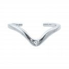 Silver Dew Chevron Curved 925 Sterling Silver Adjustable Toe Ring For Women