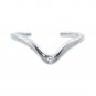 Silver Dew Chevron Curved 925 Sterling Silver Adjustable Toe Ring For Women