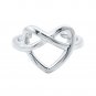 Silver Dew Interlock Heart Toe Ring 925 Sterling Silver Adjustable Size for Daily Wear
