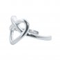Silver Dew Interlock Heart Toe Ring 925 Sterling Silver Adjustable Size for Daily Wear