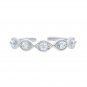Silver Dew 925 Sterling Silver Marquise Shape CZ Diamond Adjustable Toe Ring For Women