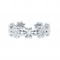 Silver Dew Floral Adjustable Toe Ring In 925 Sterling Silver White Gold Rhodium Plated