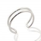 Silver Dew Split Shank Open Adjustable Toe Ring in 925 Sterling Silver For Ladies