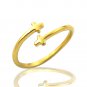 Silver Dew Open Bypass Cross Adjustable Toe Ring Yellow Gold Over 925 Sterling Silver