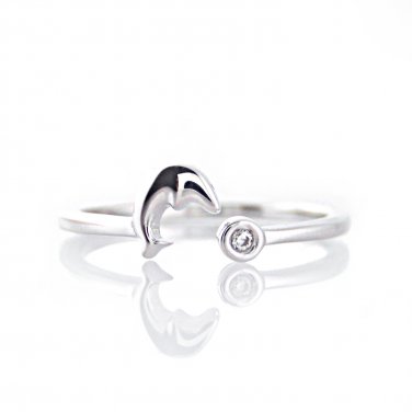 Silver Dew Solitaire Dolphin 925 Sterling Silver Adjustable Toe Ring For Womens and Girls Gift