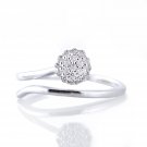 Silver Dew Diamond Cluster 925 sterling Silver Adjustable Toe Ring  For Women