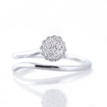 Silver Dew Diamond Cluster 925 sterling Silver Adjustable Toe Ring  For Women