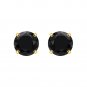 925 Sterling Silver Black Spinel 14k Yellow Gold Rhodium Plated Solitaire Stud Earring By Silver Dew