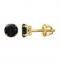 925 Sterling Silver Black Spinel 14k Yellow Gold Rhodium Plated Solitaire Stud Earring By Silver Dew
