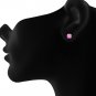 Silver Dew Solitaire Studs Pink Tourmaline Earrings 14k Yellow Gold Plated Over 925 Sterling Silver