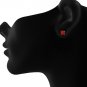 Round Red Garnet Solitaire Stud Earring For Women in 925 Sterling Silver with 14k Yellow Gold Plated
