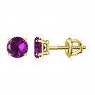 Silver Dew 925 Sterling Silver Purple Amethyst Solitaire Everyday Studs Earring For Women