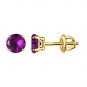 Silver Dew 925 Sterling Silver Purple Amethyst Solitaire Everyday Studs Earring For Women