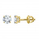 Brilliant Round Cut Earring Screw back Studs in 14k Yellow Gold Plated Bridal Wedding Studs