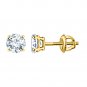 Brilliant Round Cut Earring Screw back Studs in 14k Yellow Gold Plated Bridal Wedding Studs