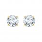 Brilliant Round Cut Earring Screw back Studs in 14k Yellow Gold Plated Bridal Wedding Studs
