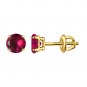 Ruby Earring Stud July Birthstone Gemstone Round Solitaire Minimalist Earrings