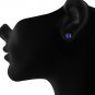 5mm Blue Sapphire Gemstone Studs Earring in 925 Sterling Silver with 14k Yellow Gold Plated