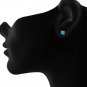 Silver Dew 925 Sterling Silver Yellow Gold Plated Stud Earring Round Blue Topaz For Women
