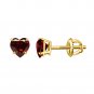 Silver Dew 925 Sterling Silver Red Garnet  Studs Earring For Women In Yellow Gold Plated