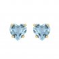 Blue Aquamarine Heart Studs Solitaire 925 Sterling Silver Earrings For Womens